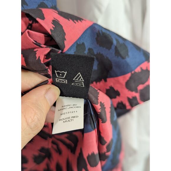 Pink & Navy Leopard Print Cotton Short Sleeve Size L by Marc by Marc Jacobs - Picture 7 of 11